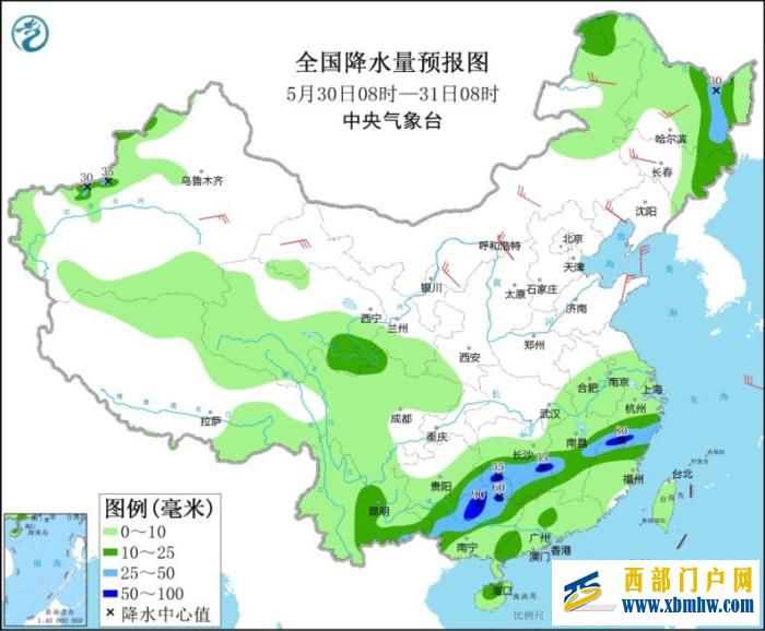 江南华南及贵州等地多降雨新疆西部有强降水(图1) 江南华南及贵州等地多降雨新疆西部有强降水(图1)